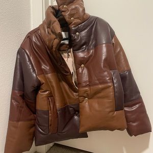 Brand New Nanushka Vegan Leather coat